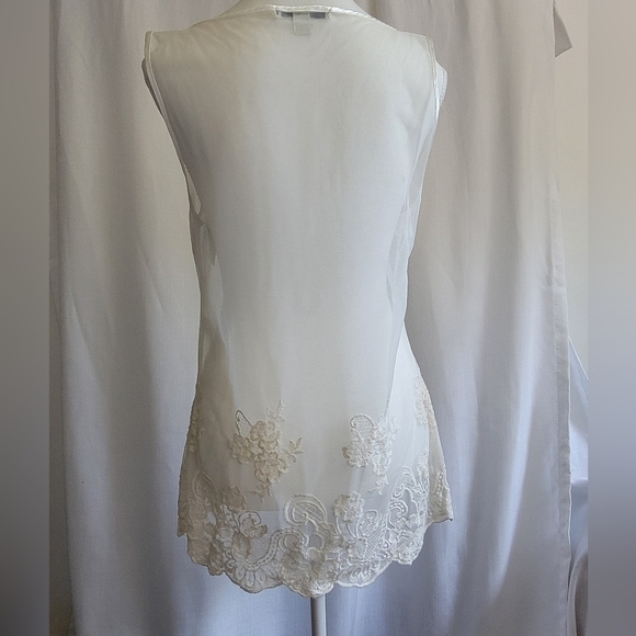 Banana  REPUBLIC 》Gorgeous Sheer Lace  Sleeveless Top fairycore - Picture 4 of 7